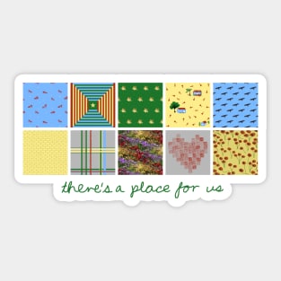 "There's a Place for Us" Over the Rainbow Blocks Sticker